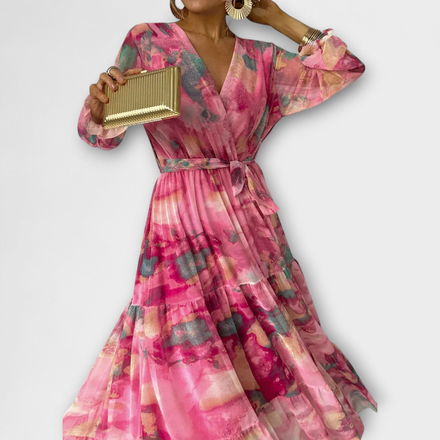 Claudia – Vestido envolvente con estampado de flores