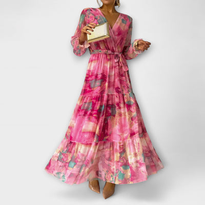 Claudia – Vestido envolvente con estampado de flores