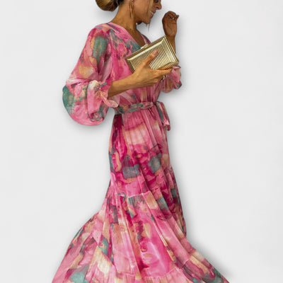 Claudia – Vestido envolvente con estampado de flores