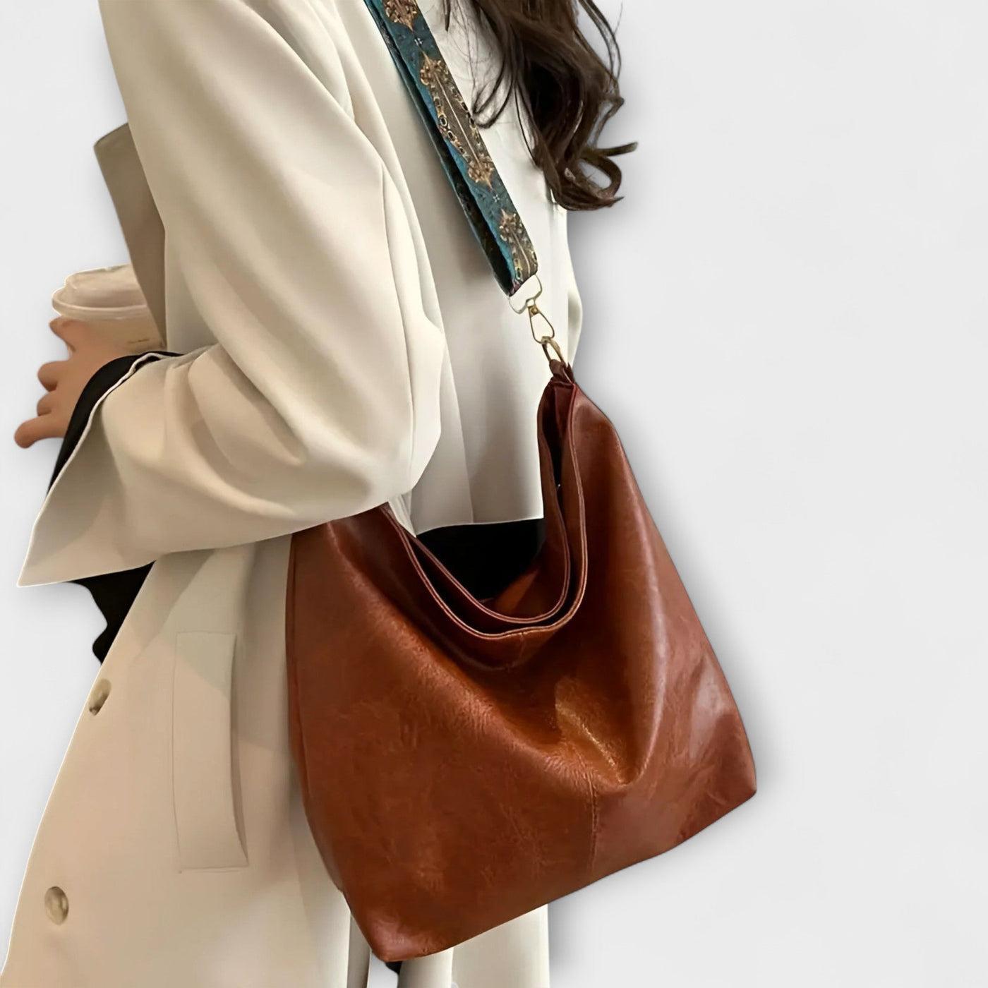 Alina – Bolso de hombro de cuero vintage