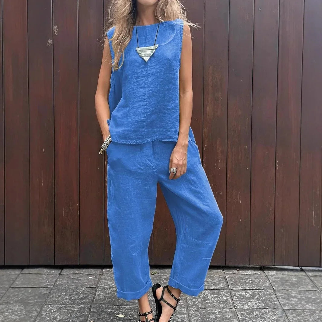 Conjunto Egipto de 2 piezas - De lino y algodón