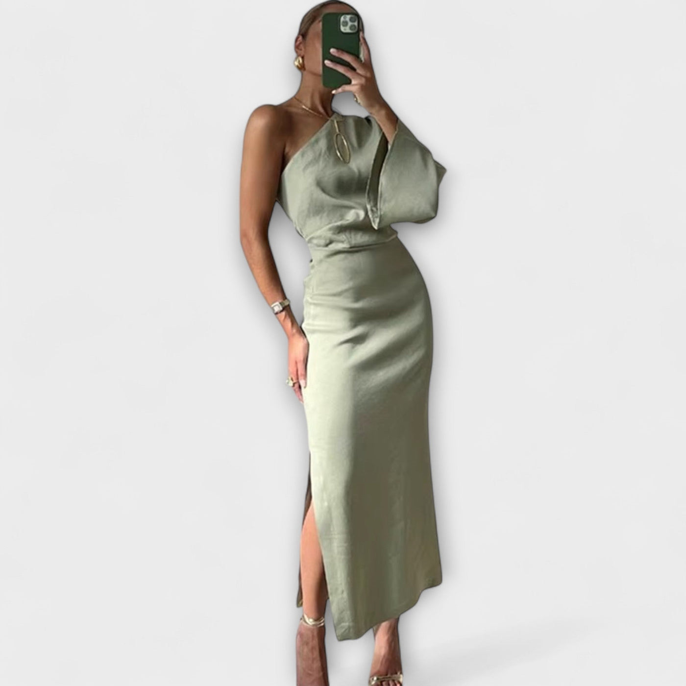 Mariosa – Vestido Maxí de Un Hombro