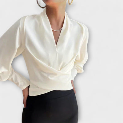 Camilla – Blusa de mujer con mangas abullonadas