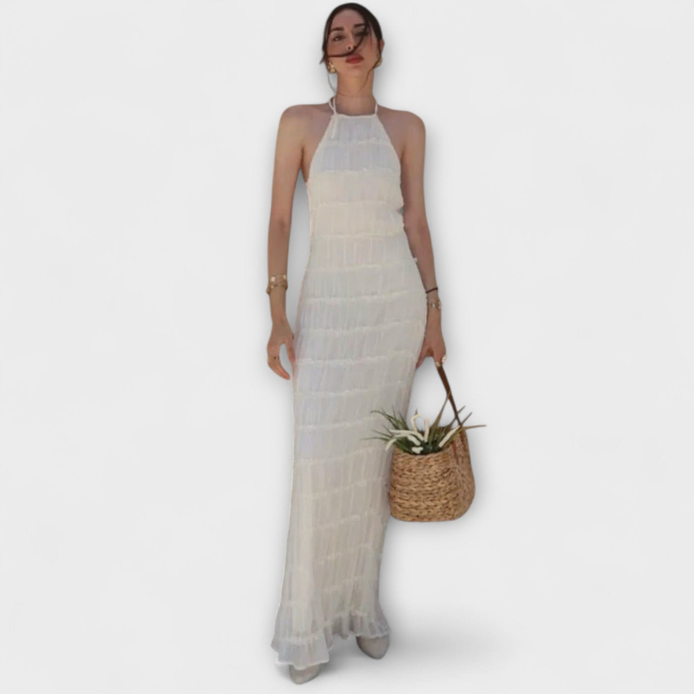 Edmea – Elegante vestido maxi con tirantes