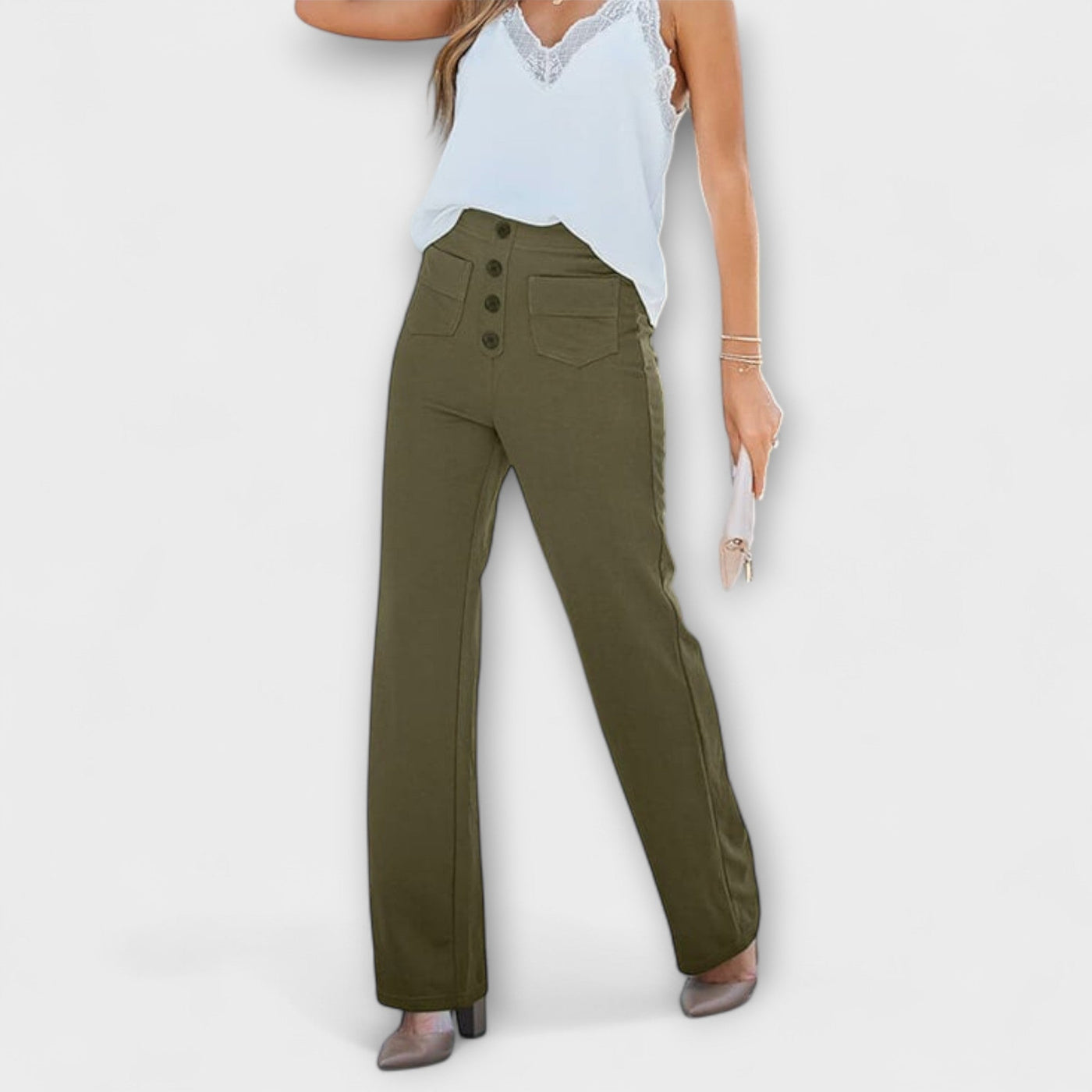 Alice – Pantalones de Ocio de Cintura Alta Elásticos