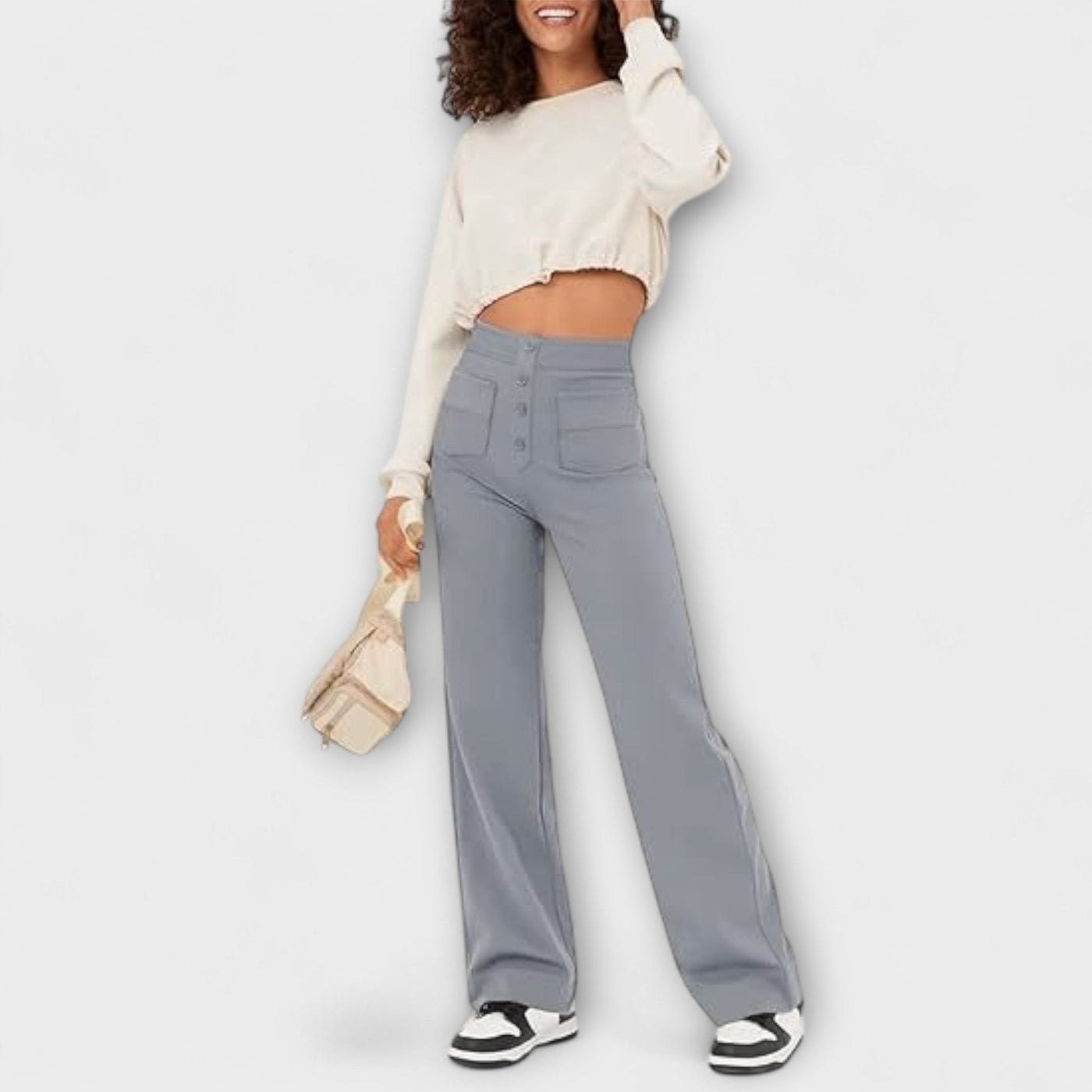 Alice – Pantalones de Ocio de Cintura Alta Elásticos