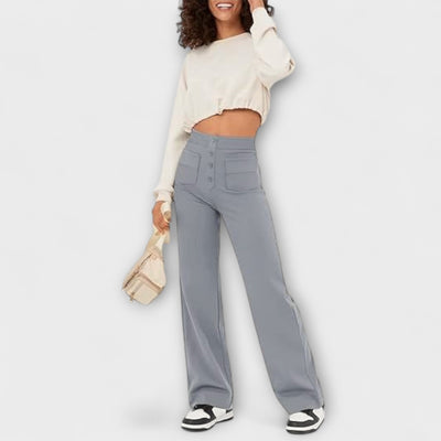 Alice – Pantalones de Ocio de Cintura Alta Elásticos