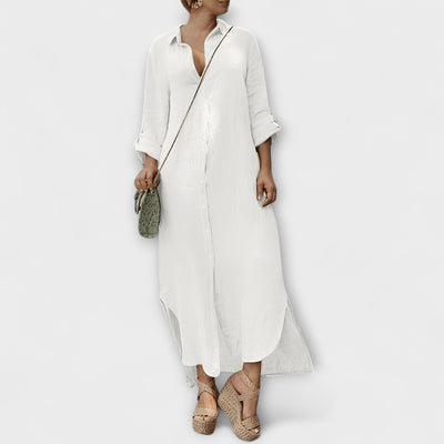 Neve – Vestido de camisa de lino para mujer