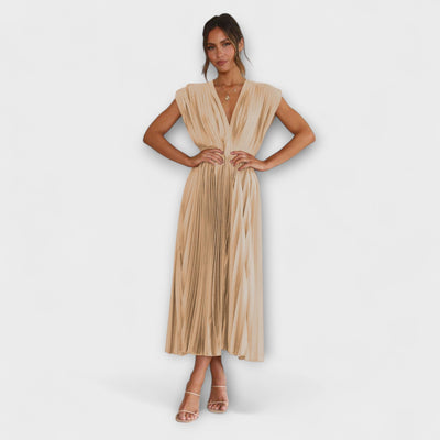 Florida – Vestido plisado con escote en V