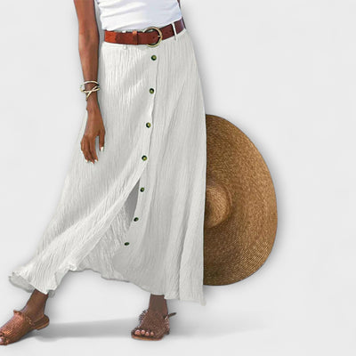 Celeste – Maxi-falda con botones