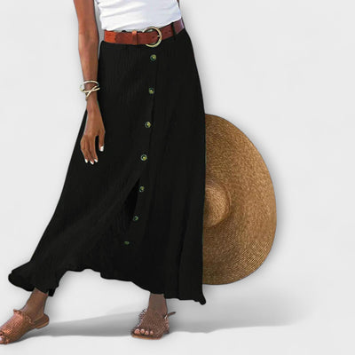 Celeste – Maxi-falda con botones