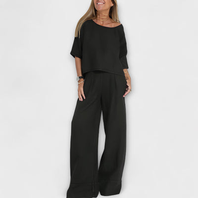 Alina – Conjunto de algodón y lino de dos piezas