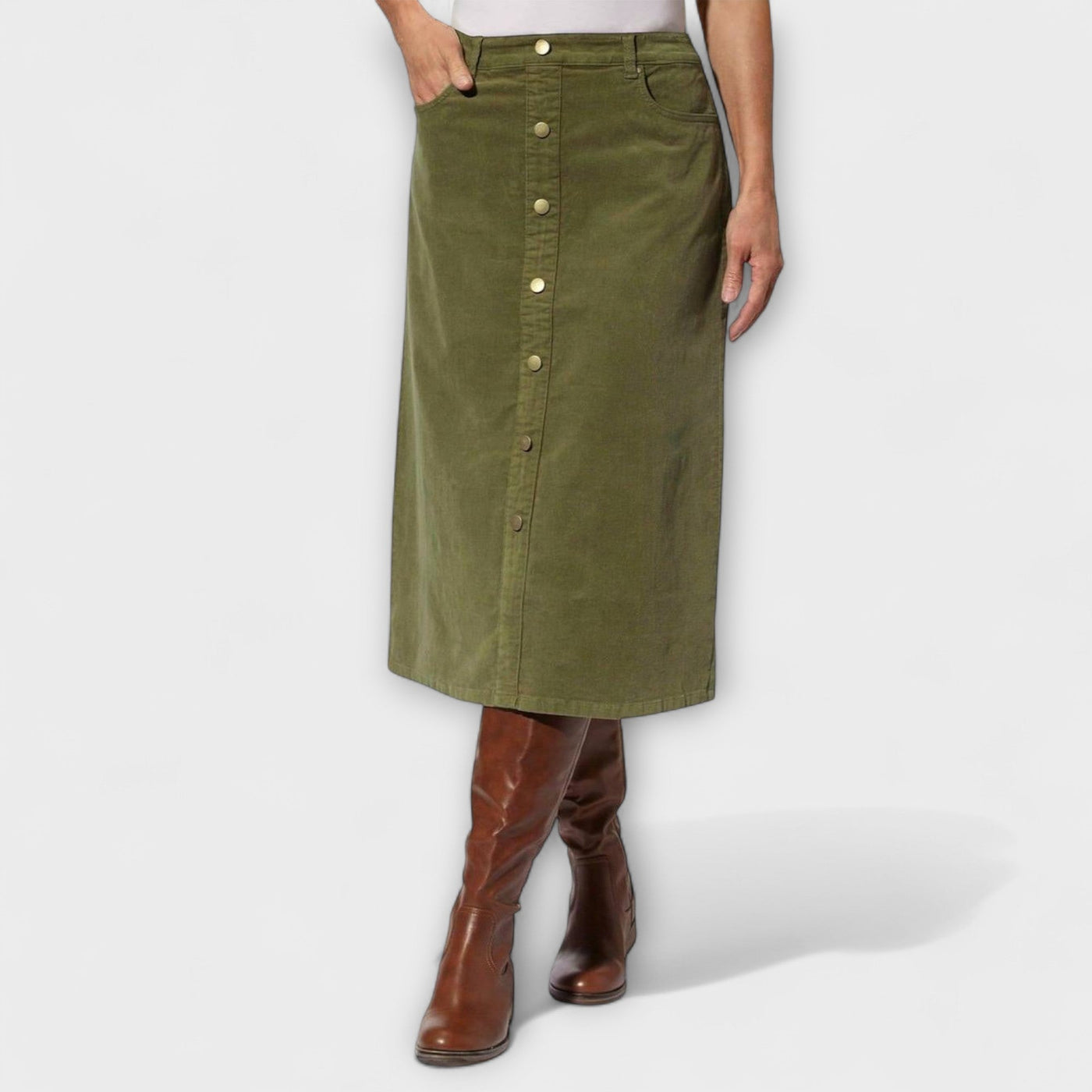 Cristina – Falda de pana clásica