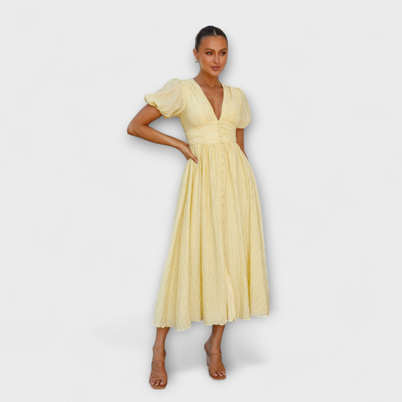 Enrica – Maxivestido con escote en V