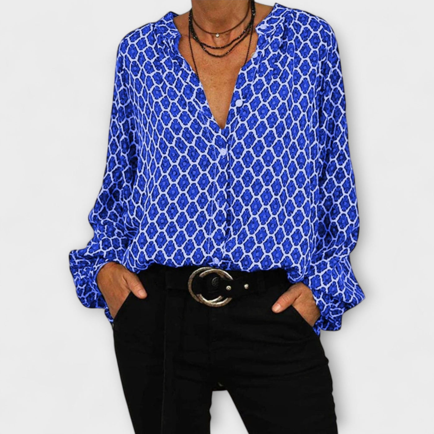 Imma – Blusa moderna con escote en V